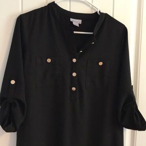 Liz Claiborne Black Dress Gold Buttons